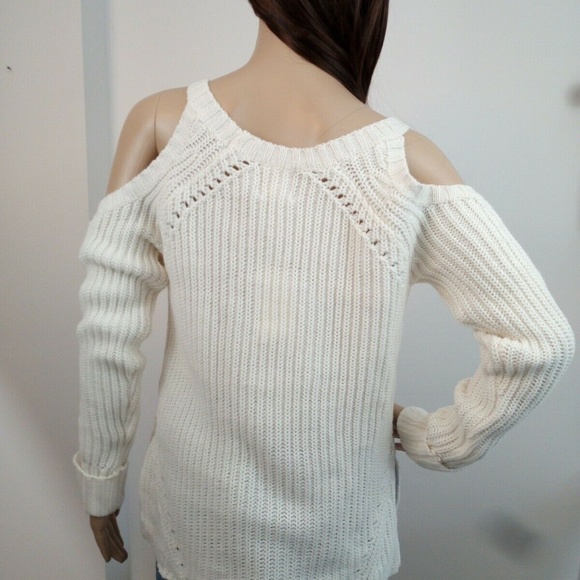 Hippie Rose Women's Cold-Shoulder Sweater Ivory - Picture 4 of 6